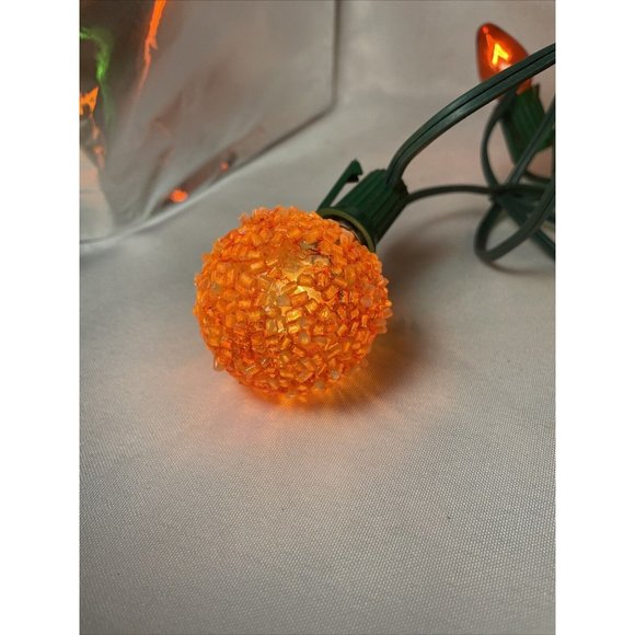 2 White & 1 Orange Vintage Lighted Ice frosted Christmas Bulbs ONLY Lot of 3 - Picture 3 of 16